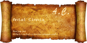 Antal Cinnia névjegykártya